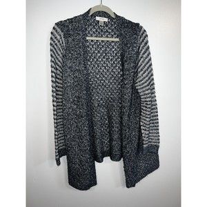 CJ Banks Women's Cardigan Open Front Knit Blue Size 14W